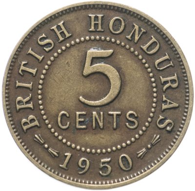 купить Британский Гондурас 5 центов (cents) 1950