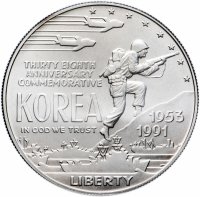 купить США 1 доллар (dollar) 1991 "38 лет Корейской войне" (D)