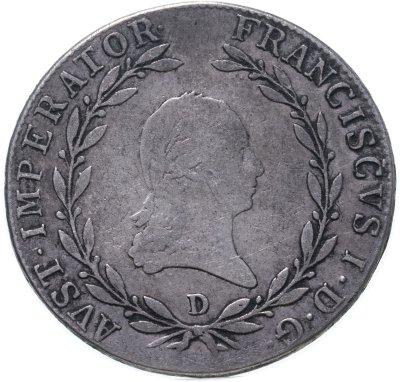 купить Австрия 20 крейцеров 1808 D