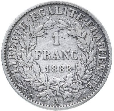 купить Франция 1 франк (franc) 1888