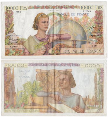 купить Франция 10000 франков 1951 (Génie Français) Pick 132