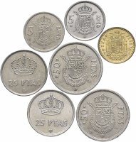 купить Испания набор монет 1975-1984 (7 штук, VF-XF) Хуан Карлос I