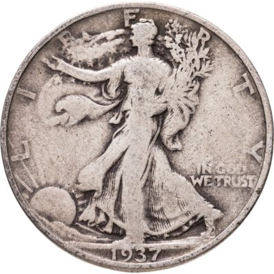 купить США 50 центов (1/2 доллара, half dollar) 1937 S Walking Liberty Half Dollar знак монетного двора: "S" - Сан-Франциско