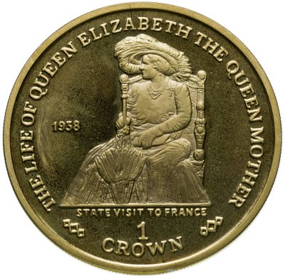 купить Гибралтар 1 крона (crown) 2000 Жизнь и эпоха Королевы-матери. Визит во Францию