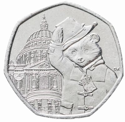 купить Великобритания 50 пенсов (pence) 2019 "Медведь Паддингтон /в церкви Святого Павла"