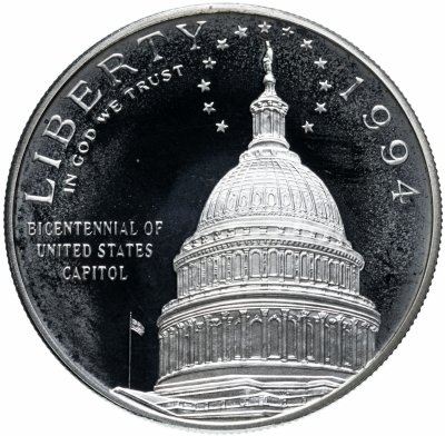 купить США 1 доллар (dollar) 1994 "200 лет Капитолию"