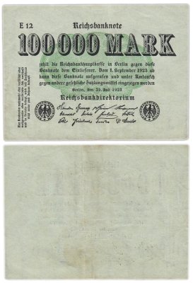 купить Германия (Веймарская республика) 100000 марок 1923
