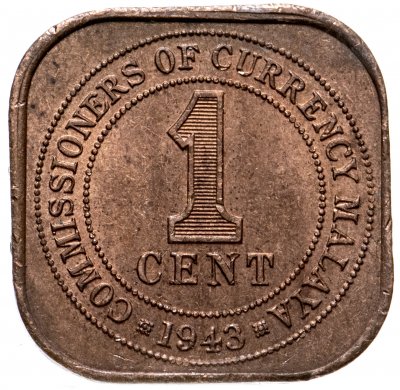 купить Малайя 1 цент (cent) 1943