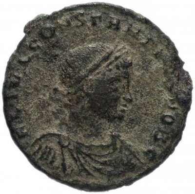 купить Римская Империя Констанций II 324–361 гг фоллис (реверс: два воина стоят лицом друг к другу, между ними два штандарта)