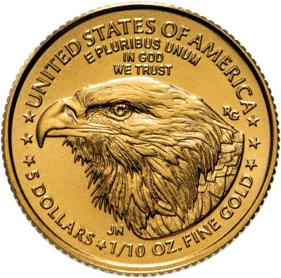 купить США 5 долларов (dollars) 2023 American Gold Eagle (орёл нового типа)