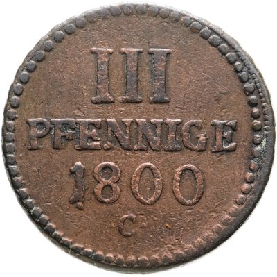 купить Германия, Саксония 3 пфеннига 1800