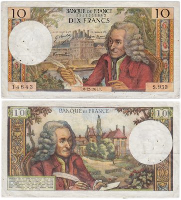 купить Франция 10 франков 1973 (Voltaire, Вольтер) Pick 147