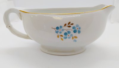 купить Соусник с цветочным декором, фарфор, деколь, Барановский фарфоровый завод, СССР, 1953-1957 гг.