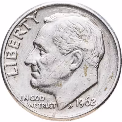 купить США 10 центов (дайм, one dime) 1962 D "Silver Roosevelt Dime (Рузвельт)"