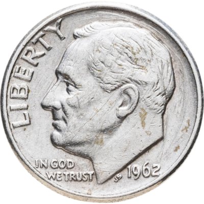 купить США 10 центов (дайм, one dime) 1962 D "Silver Roosevelt Dime (Рузвельт)"