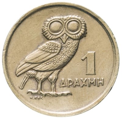 купить Греция 1 драхма (драхмн, drachma) 1973 Сова
