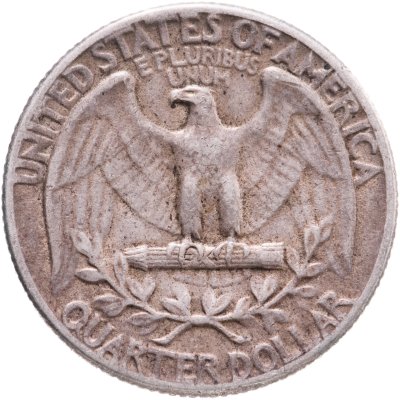 купить США 25 центов (квотер, 1/4 доллара, quarter dollar) 1951 Washington Quarter Без отметки монетного двора