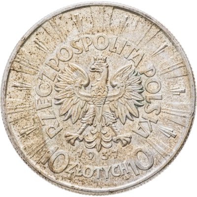 купить Польша 10 злотых (zlotych) 1937 Пилсудский