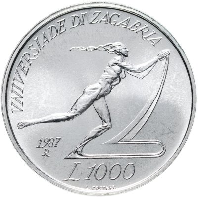 купить Сан-Марино 1000 лир (lire) 1987 "Летняя Универсиада 1987, Загреб"