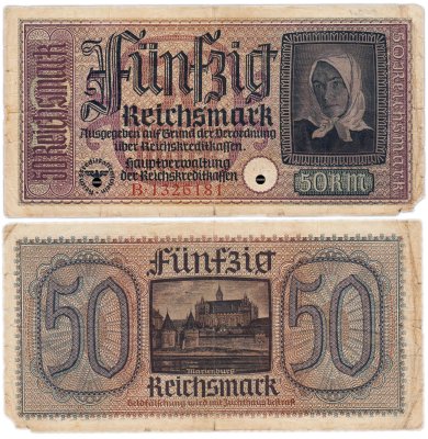 купить Германия 50 марок 1940-1945 год (Pick R140(1) Оккупационные территории