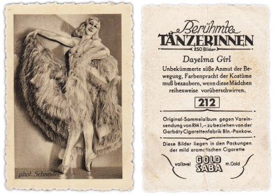 купить Германия сигаретный вкладыш ORAMI "Известные танцоры альбом Beruhmte Tanzerinnen"