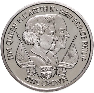купить Остров Мэн 1 крона (crown) 2011 "Королева Елизавета II и Принц Филипп"