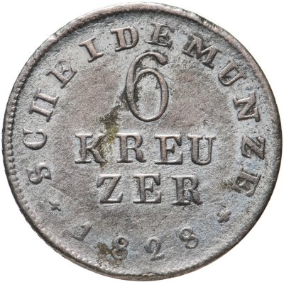 купить Великое Герцогство Гессен-Дармштадт 6 крейцеров 1828