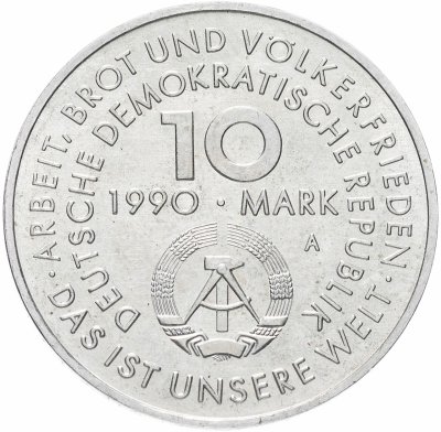 купить Германия, ГДР 10 марок 1990 "100 лет Дню международной солидарности трудящихся"