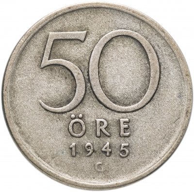 купить Швеция 50 эре (ore) 1945