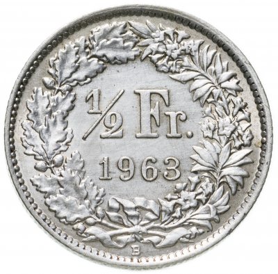купить Швейцария 1/2 франка (franc) 1963