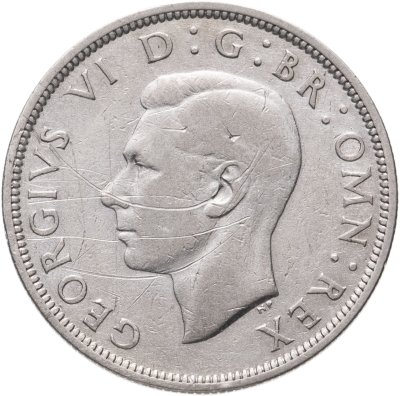 купить Великобритания 1/2 кроны (crown) 1937-1947, случайный год