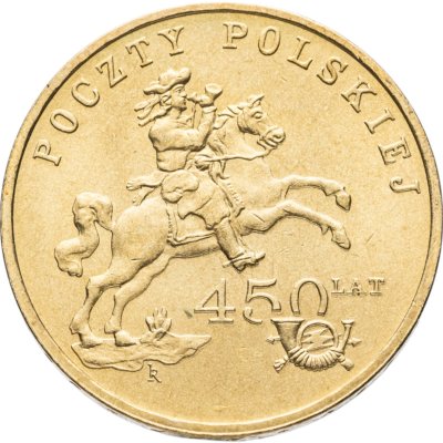 купить Польша 2 злотых 2008 "450 лет почте (450 years of Polish Postal Service)"