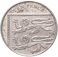 Купить Великобритания 10 пенсов (pence) 2008-2010 (не магнетик) "Фрагмент щита"
