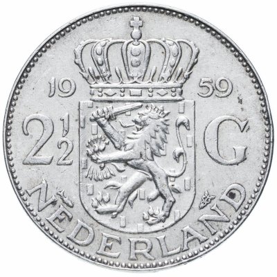 купить Нидерланды 2 1/2 гульдена (gulden) 1959