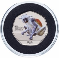 Купить Гибралтар 50 пенсов 2018 "Приматы - Красный колобус (Piliocolobus badius)"
