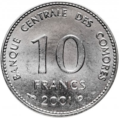 купить Коморские острова 10 франков (francs) 2001