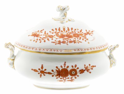 купить Супница из сервиза "Индийский цветок", фарфор, роспись, золочение, Meissen porcelain manufactory (Мейсен), Германия, 1950-1970 гг.