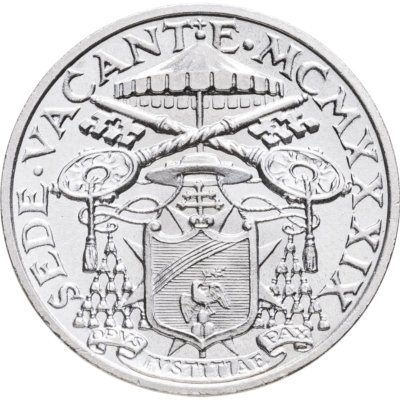 купить Ватикан 5 лир (lire) 1939 "Вакантный престол"