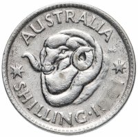 Купить Австралия 1 шиллинг (shilling) 1955-1963, случайная дата