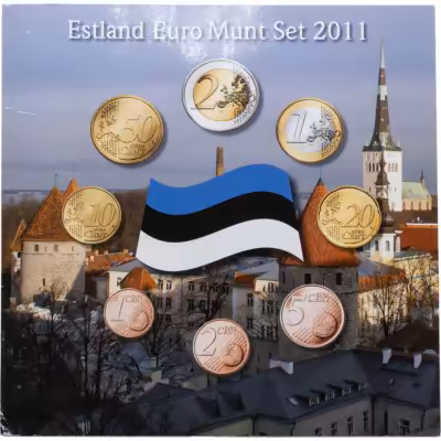 купить Эстония набор из 8 монет евро + жетон 2011 в буклете