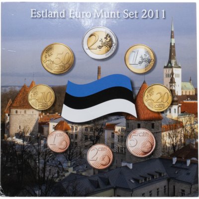 купить Эстония набор из 8 монет евро + жетон 2011 в буклете