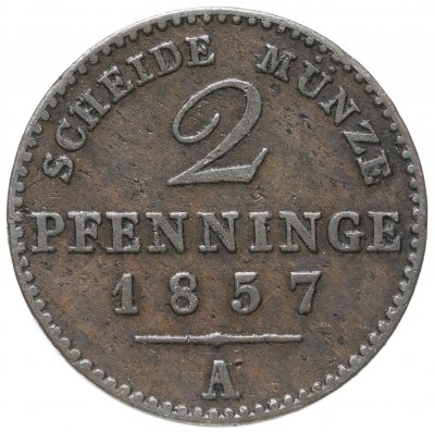 купить Германия, Пруссия 2 пфеннига 1857