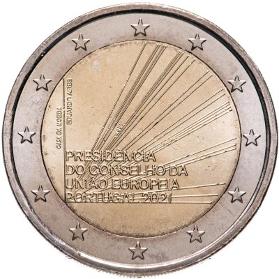 купить Португалия 2 евро 2021 "Председательство Португалии в совете Европейского Союза"