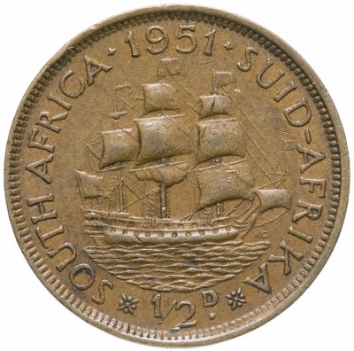купить ЮАР 1/2 пенни (penny) 1951