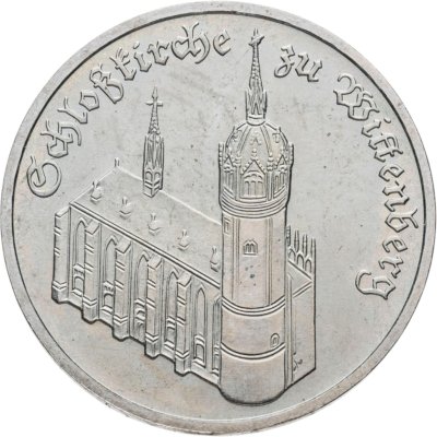 купить Германия (ГДР) 5 марок 1983 "Замковая церковь в Виттенберге"