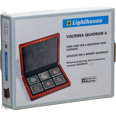 купить Коробка. Футляр. Бокс Volterra от Leuchtturm под 5 круглых капсул 44 мм, дерево