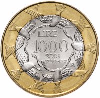 Купить Сан-Марино 1000 лир (lire) 2001