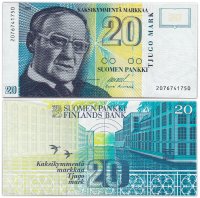 Купить Финляндия 20 марок 1993 (Pick 122а)