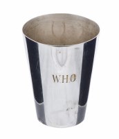 купить Кружка с гравировкой "W.H.O", металл с серебрением, производство "Reg Plato", Великобритания, 1960-1980 гг.