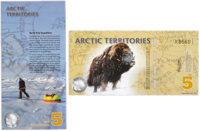 купить Арктические территории Арктика - 5 долларов 2012 "Мускусный бык" полимер